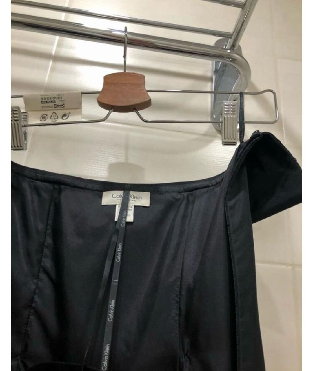 CALVIN KLEIN Черное шелковое вечернее платье, фото 6