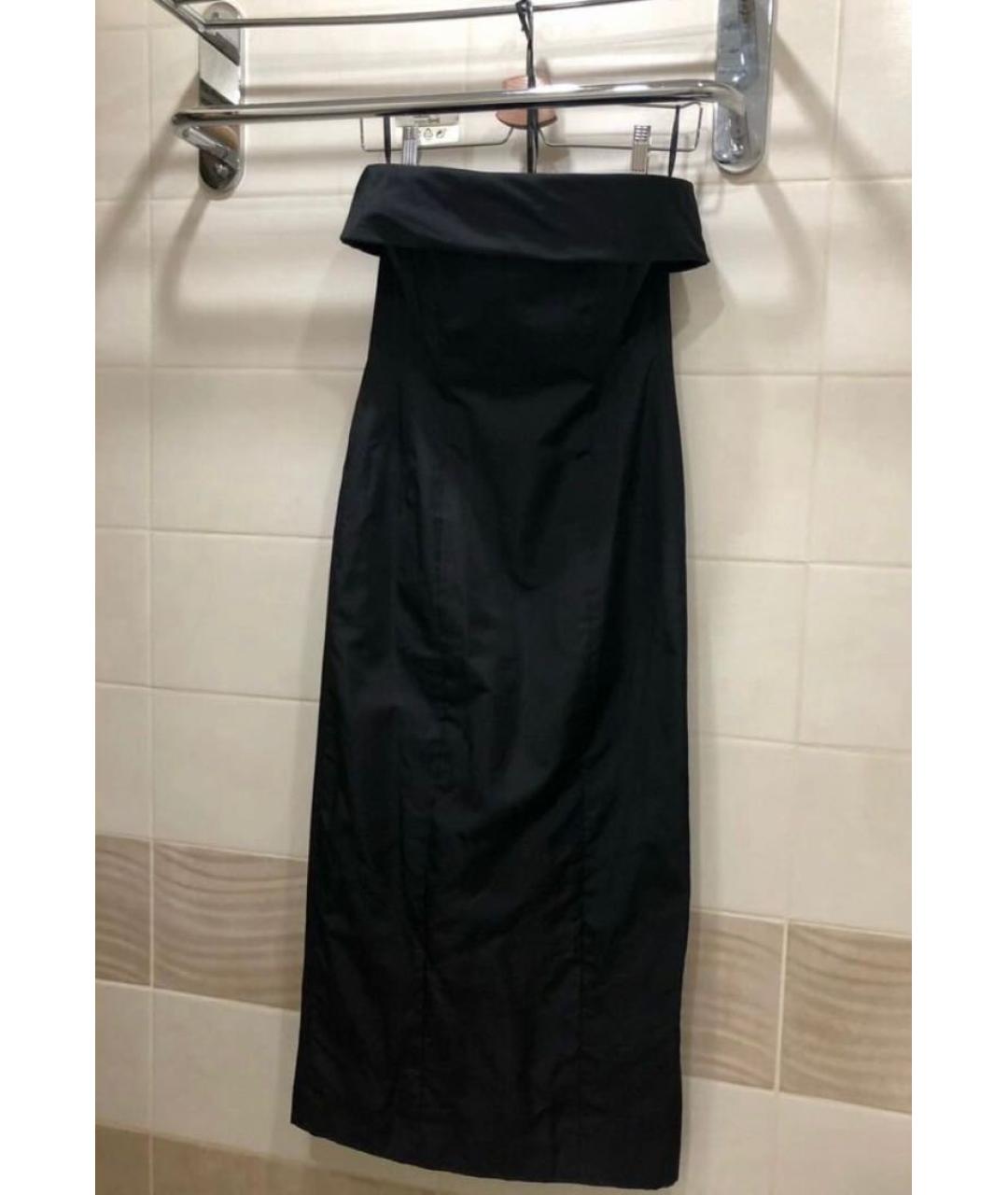 CALVIN KLEIN Черное шелковое вечернее платье, фото 8