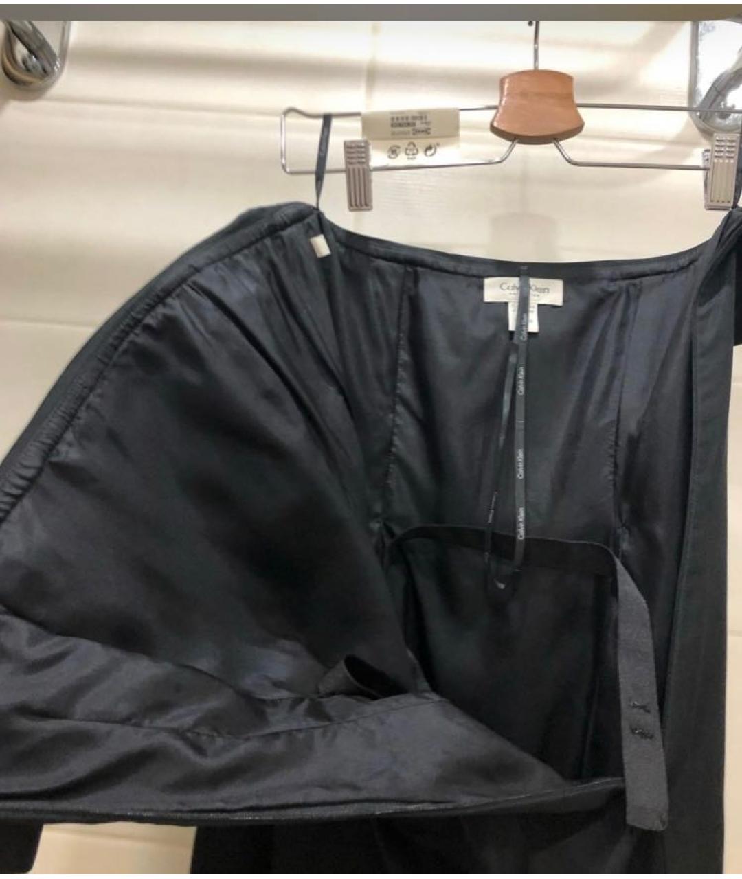 CALVIN KLEIN Черное шелковое вечернее платье, фото 2