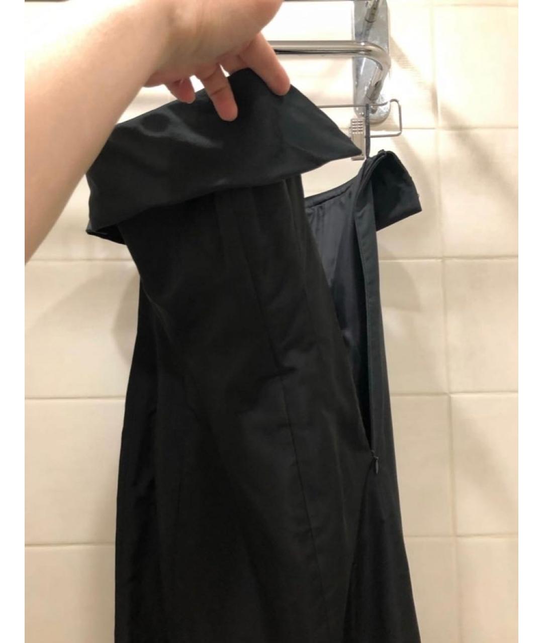 CALVIN KLEIN Черное шелковое вечернее платье, фото 7