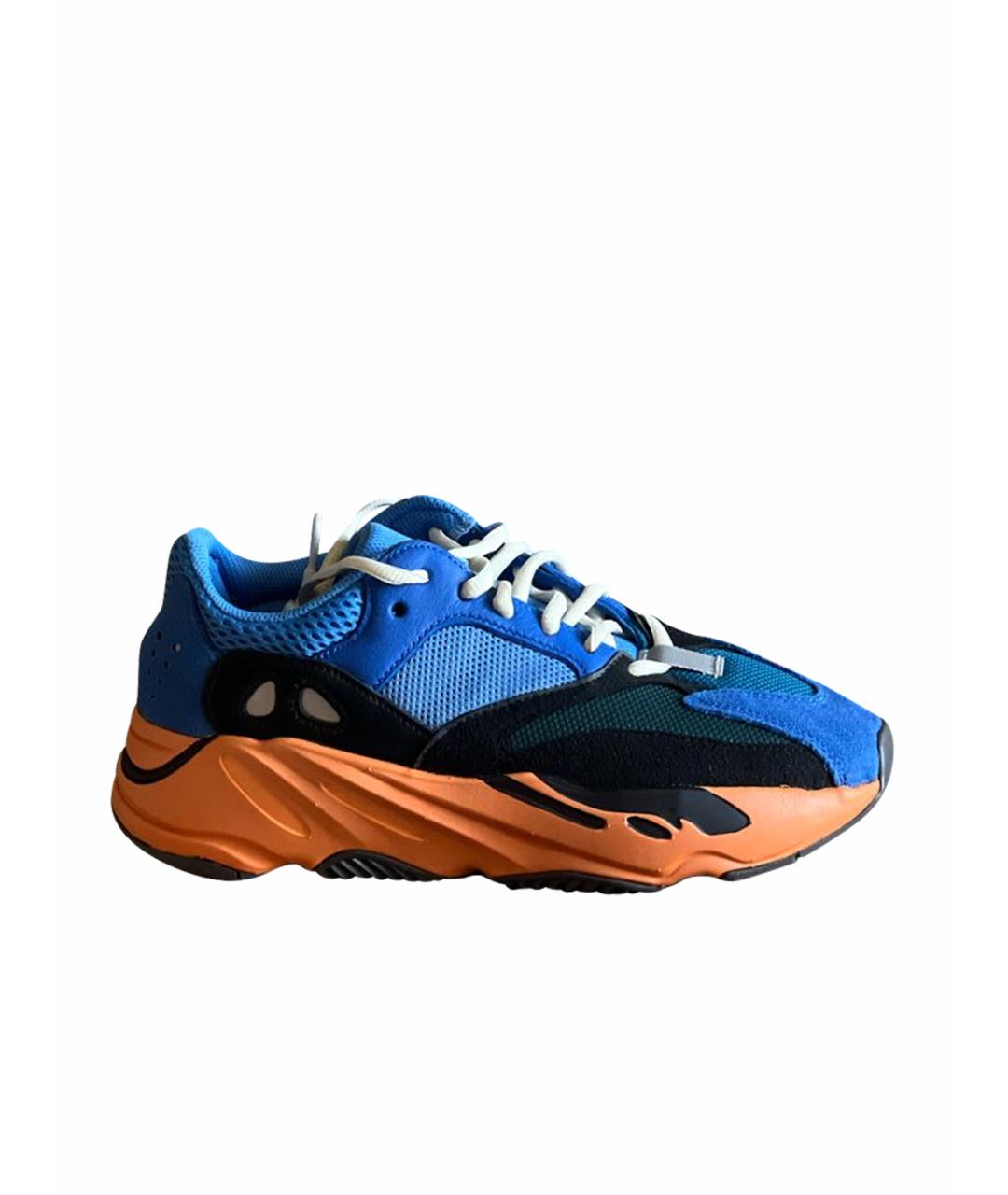 ADIDAS YEEZY Синие текстильные кроссовки, фото 1