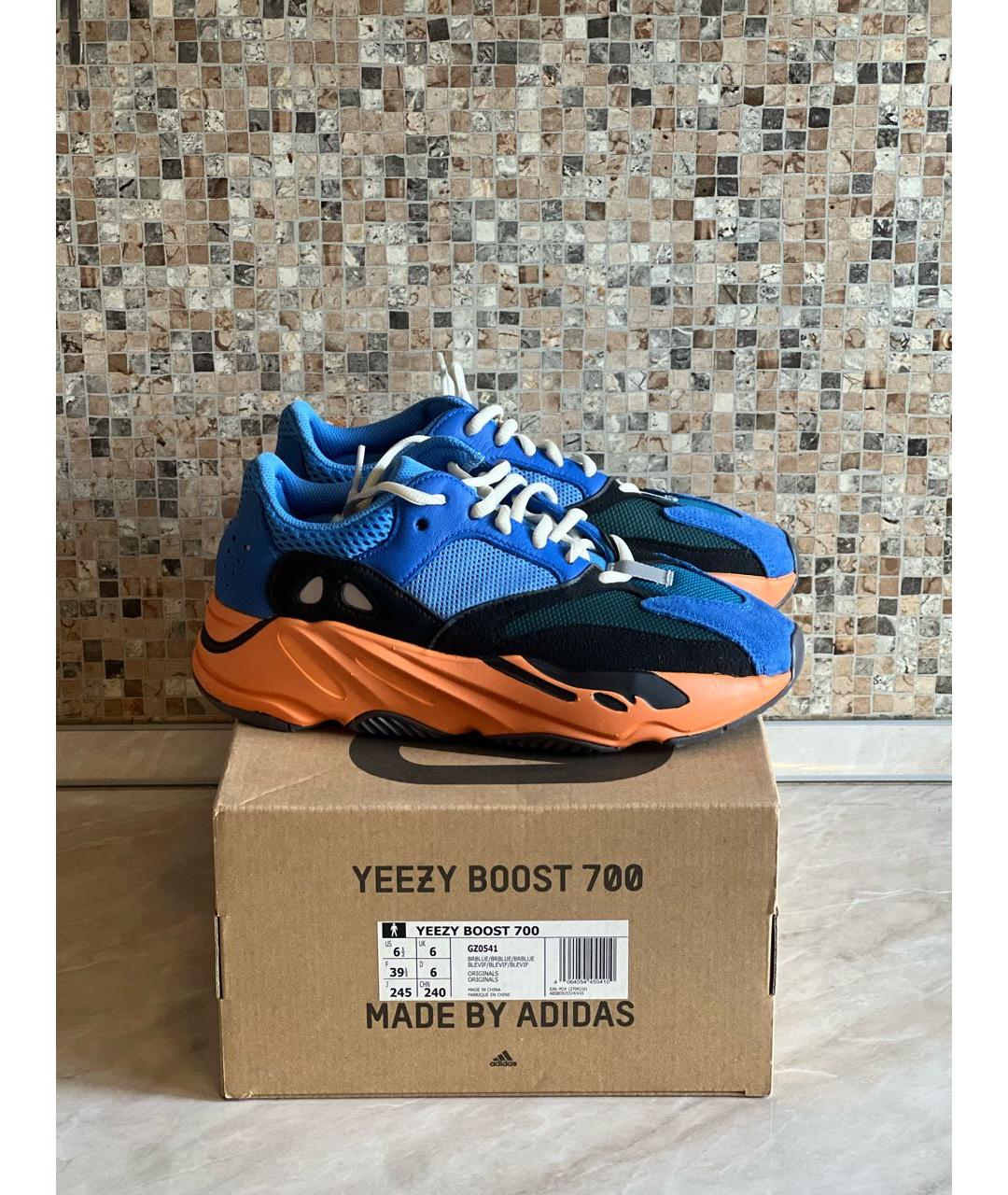 ADIDAS YEEZY Синие текстильные кроссовки, фото 5