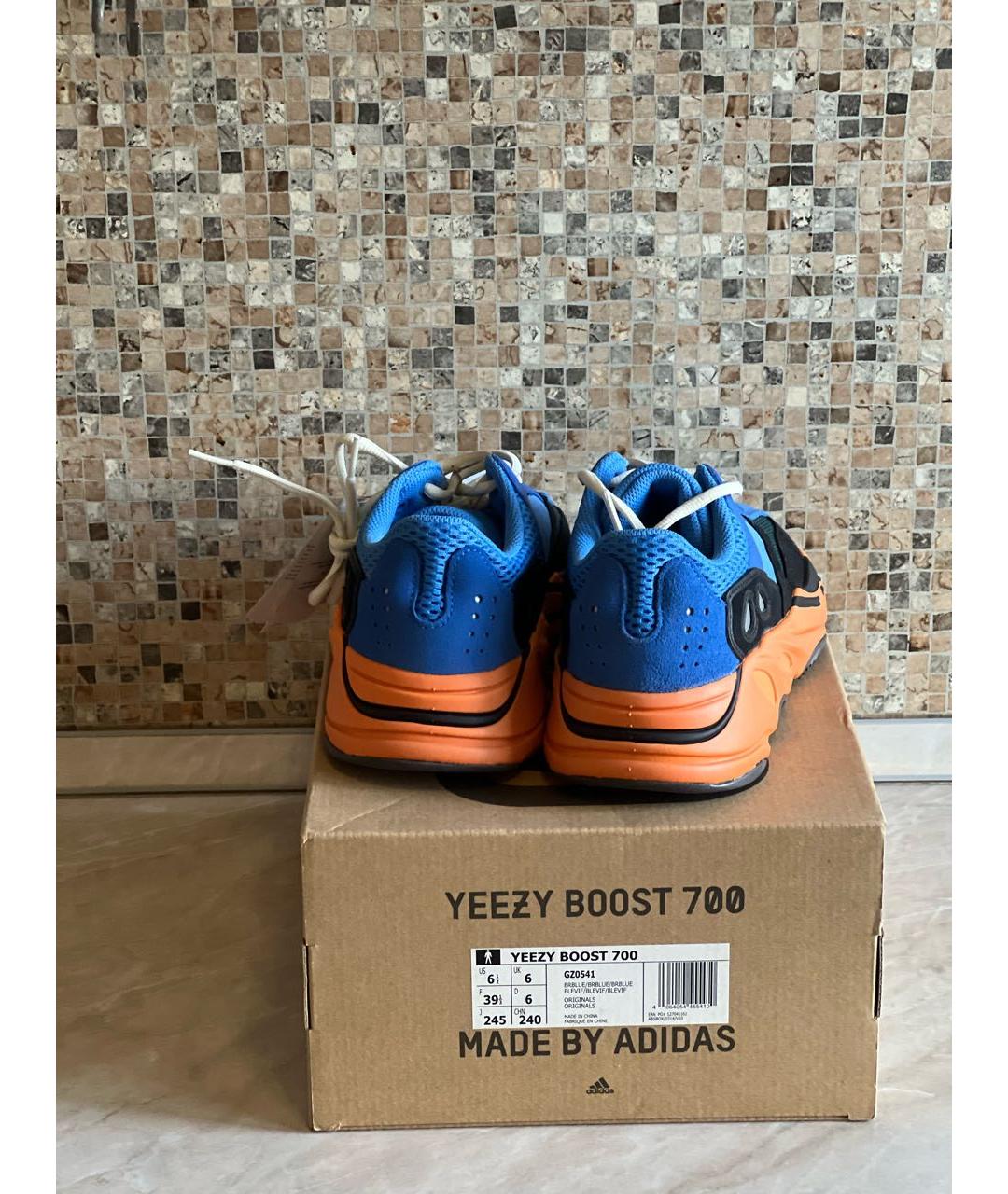 ADIDAS YEEZY Синие текстильные кроссовки, фото 4