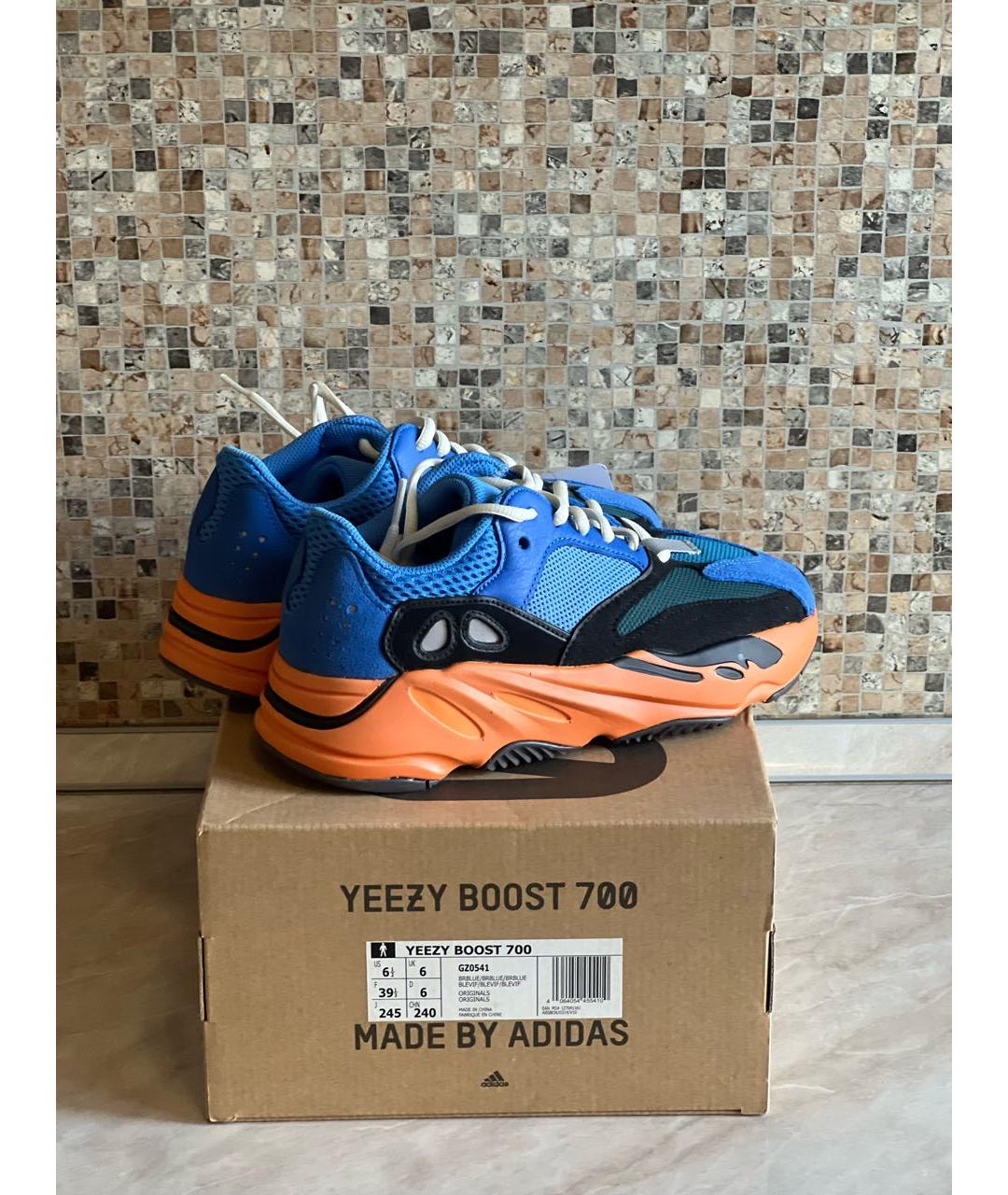 ADIDAS YEEZY Синие текстильные кроссовки, фото 3