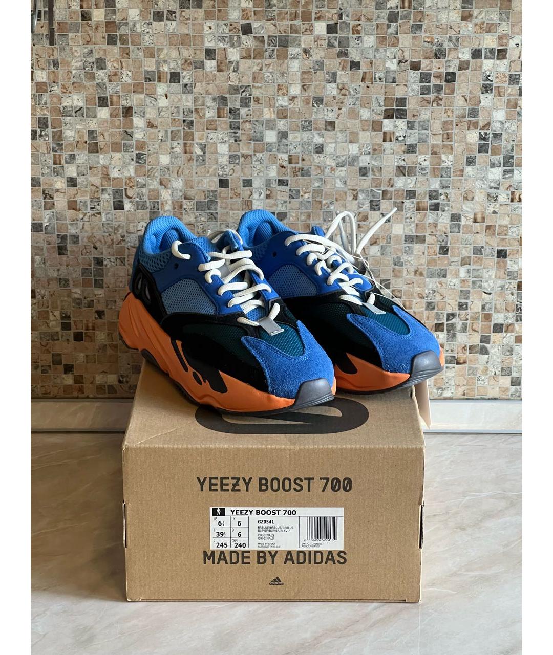 ADIDAS YEEZY Синие текстильные кроссовки, фото 2