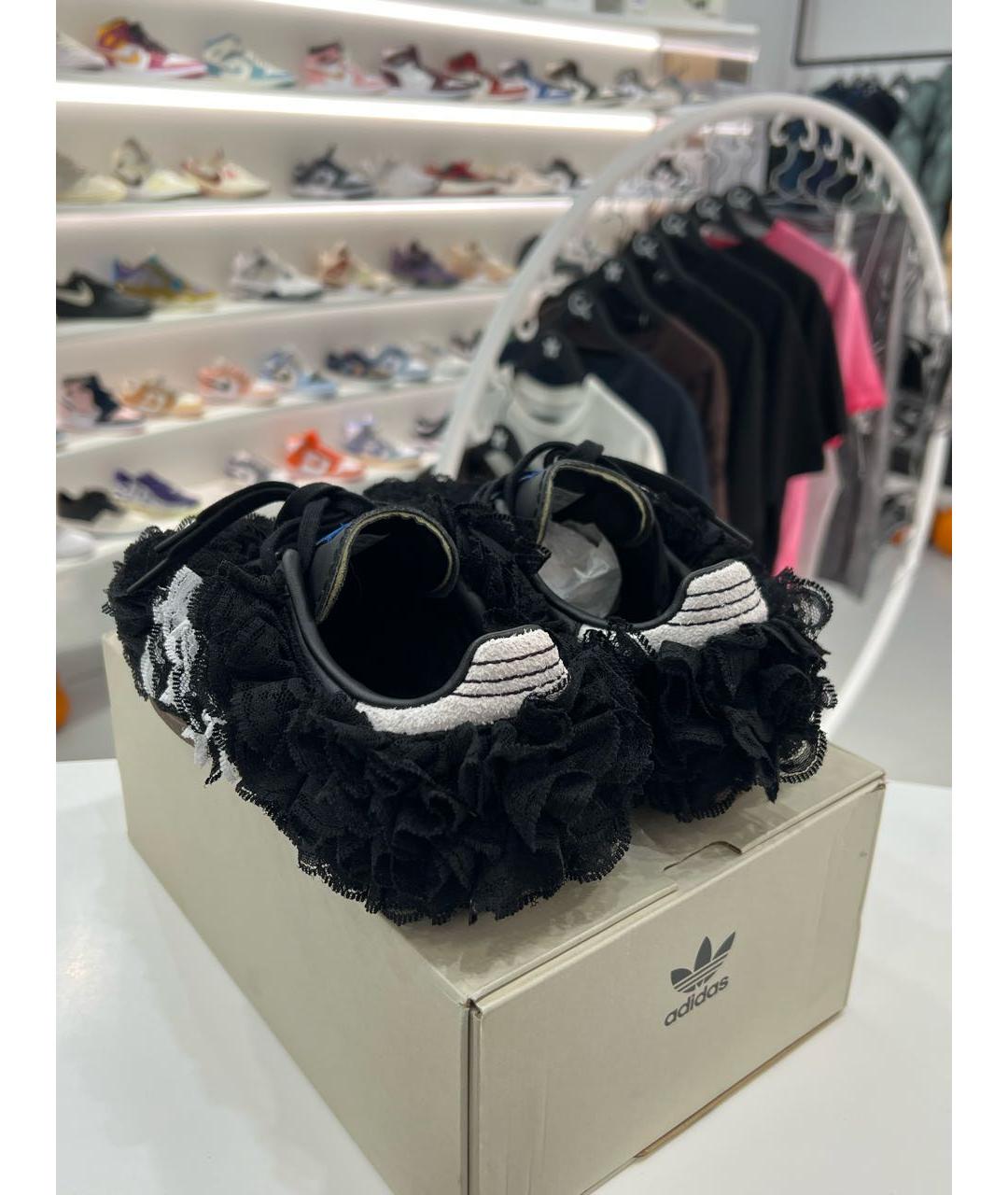 ADIDAS Черные кожаные кроссовки, фото 3