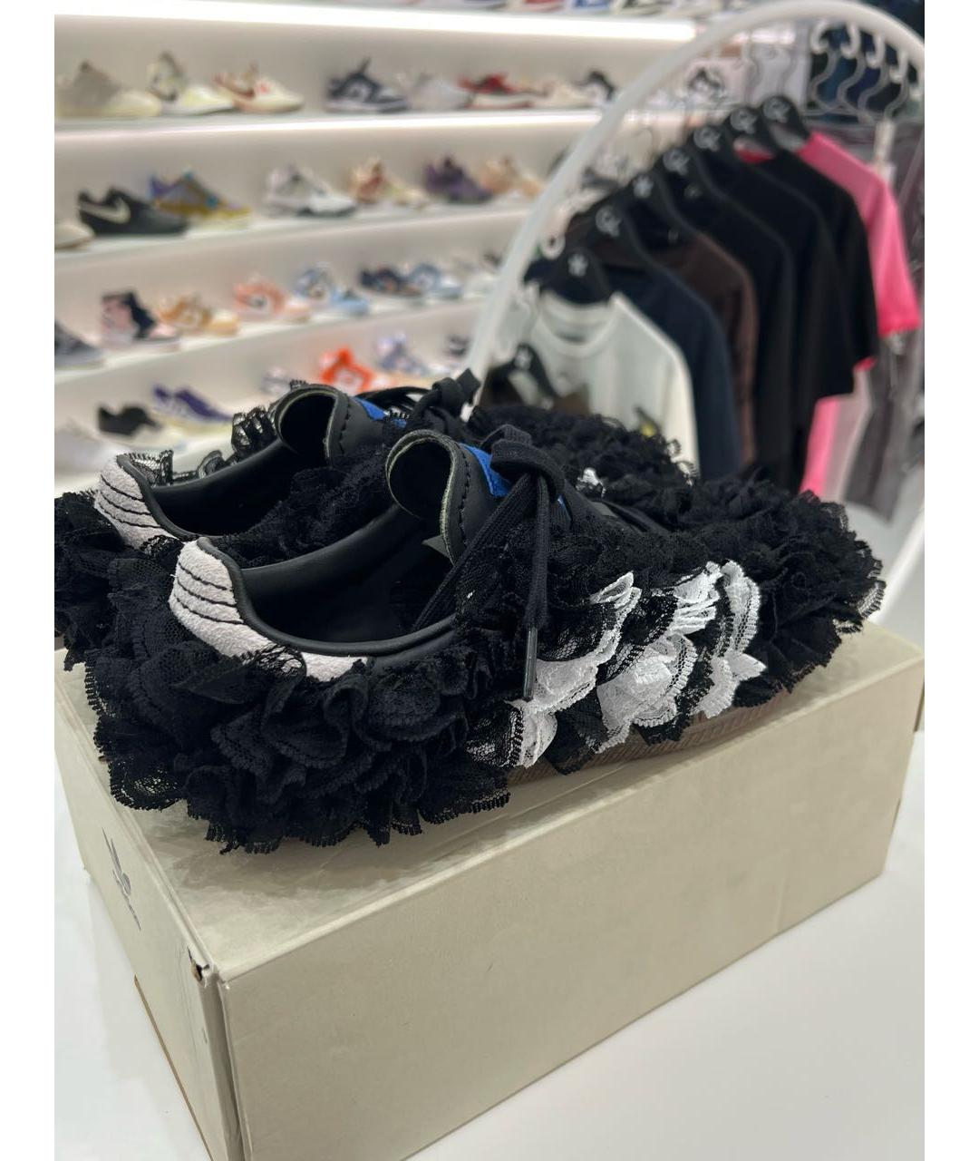 ADIDAS Черные кожаные кроссовки, фото 4