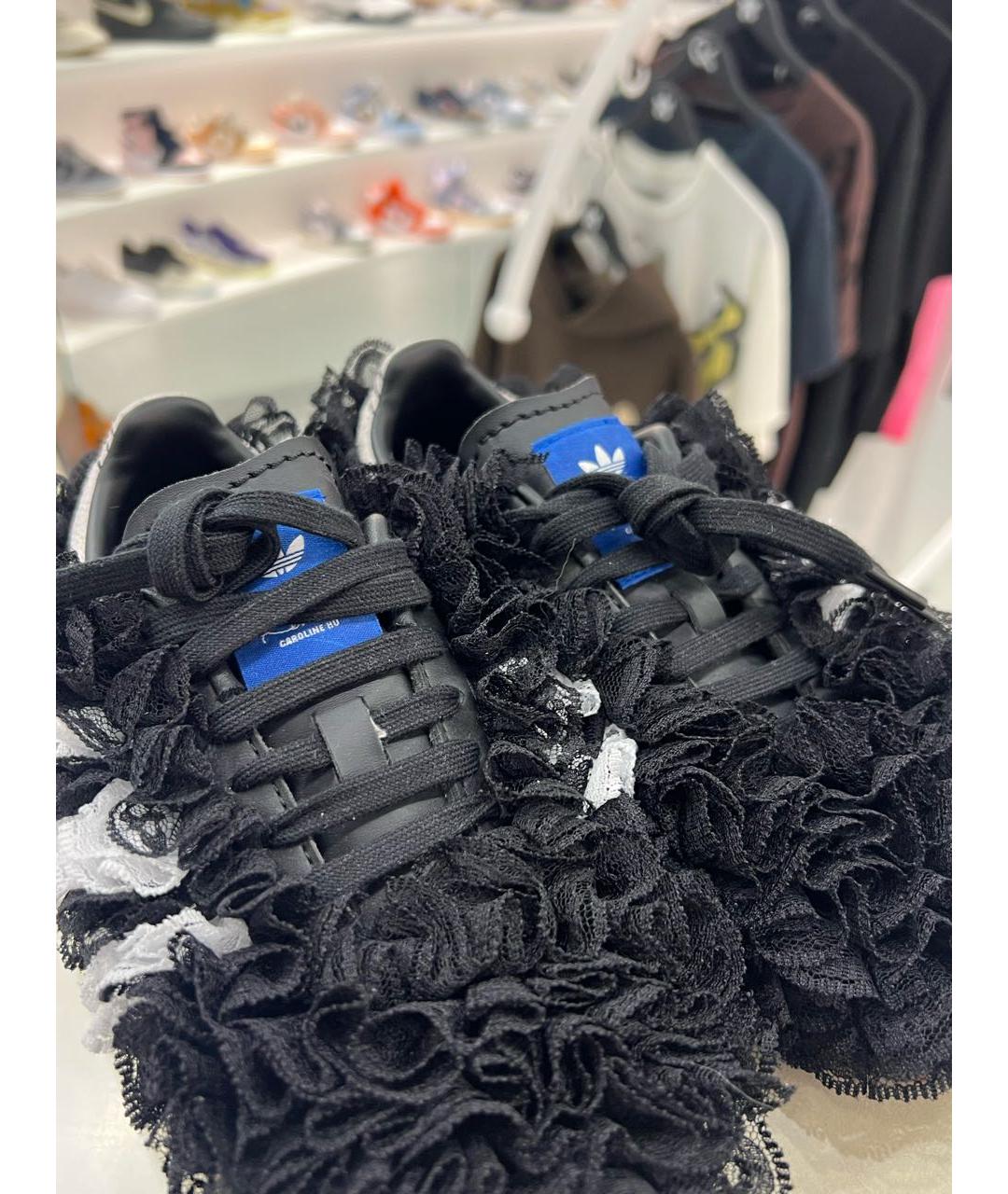 ADIDAS Черные кожаные кроссовки, фото 5