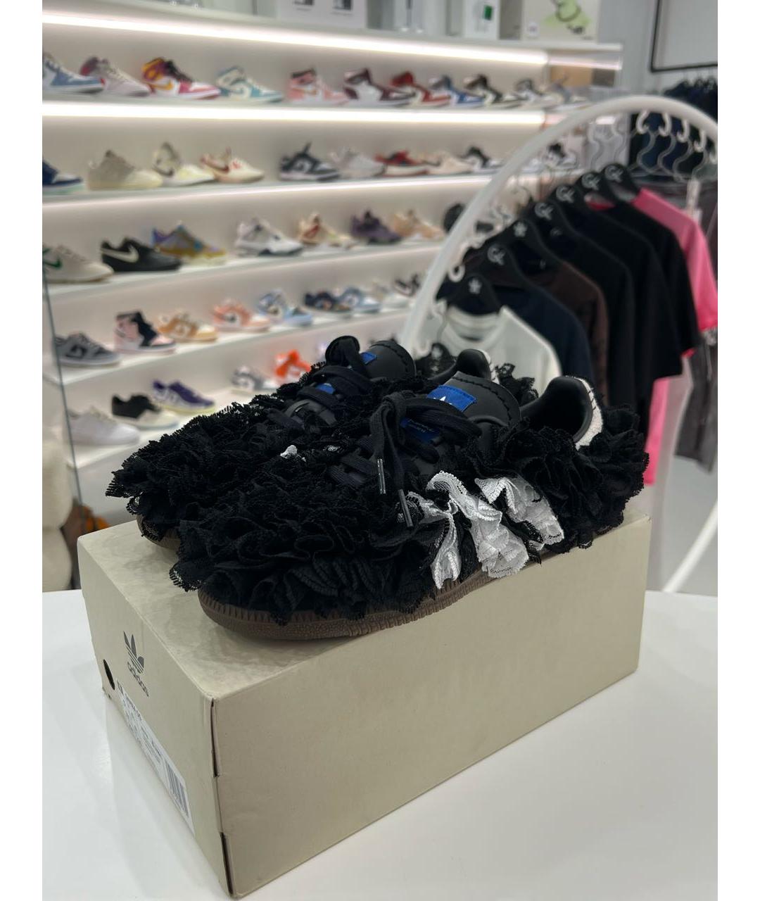 ADIDAS Черные кожаные кроссовки, фото 2