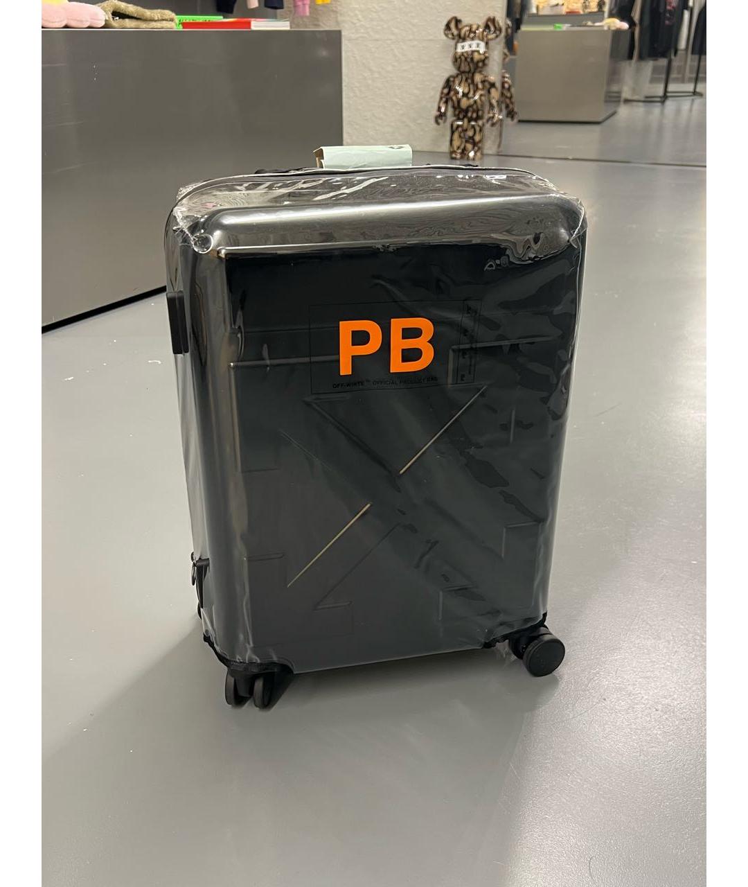OFF-WHITE Черный чемодан, фото 2