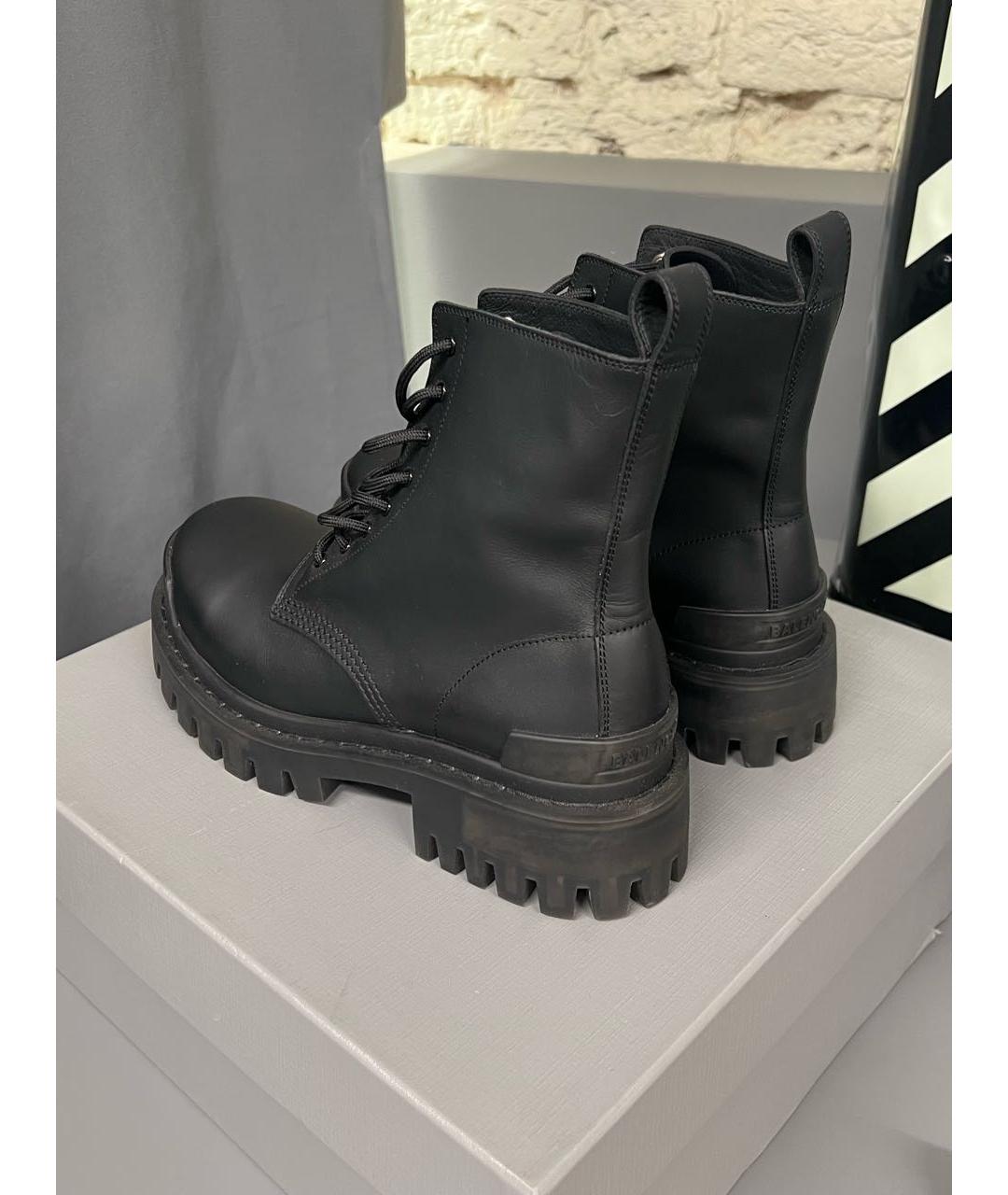 BALENCIAGA Черные кожаные ботинки, фото 3