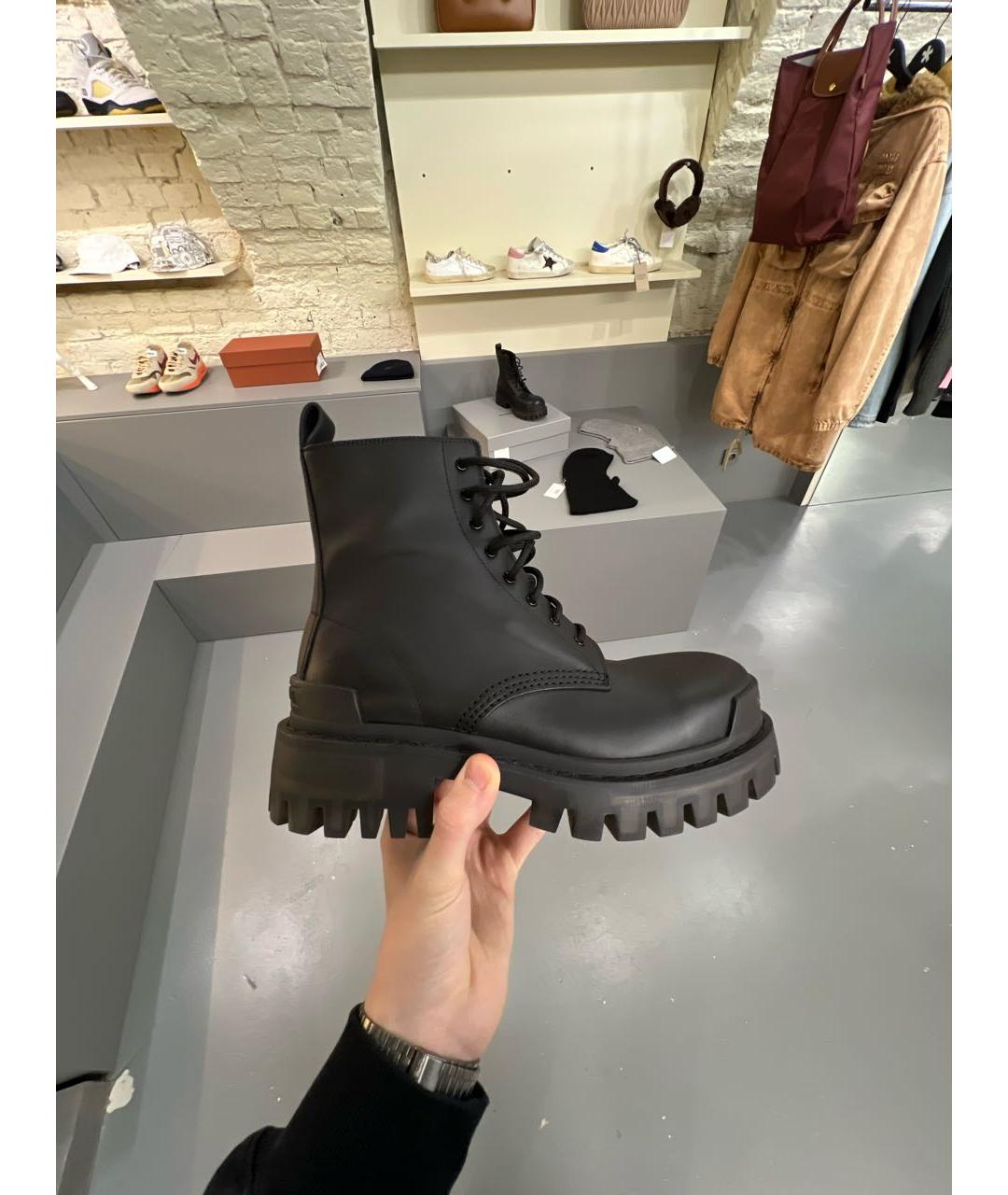 BALENCIAGA Черные кожаные ботинки, фото 6