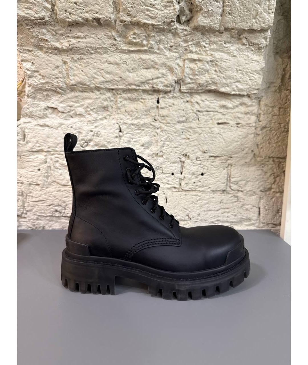 BALENCIAGA Черные кожаные ботинки, фото 7