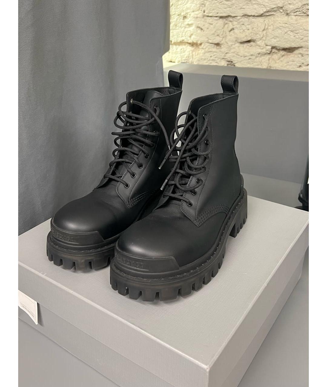 BALENCIAGA Черные кожаные ботинки, фото 2