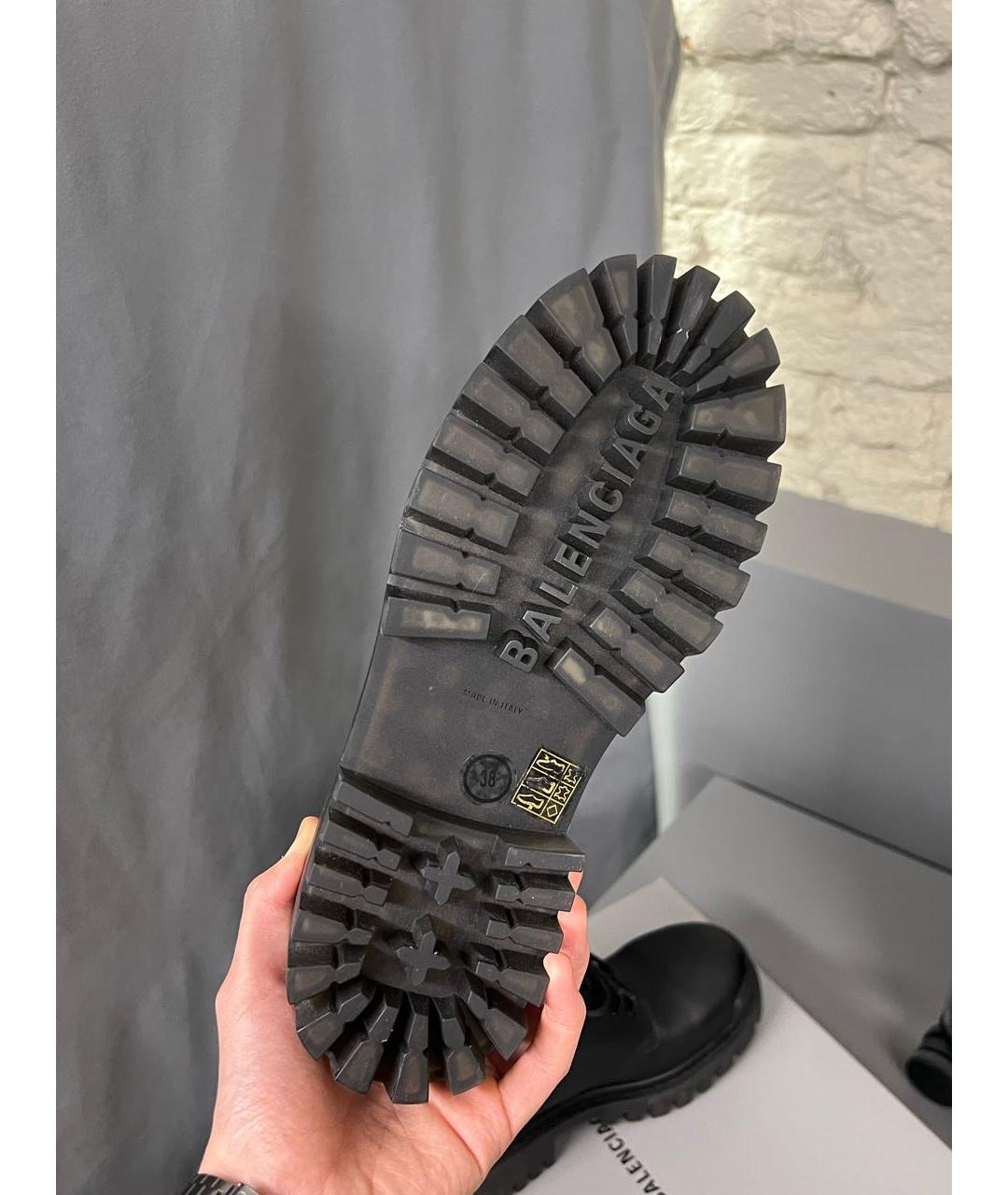 BALENCIAGA Черные кожаные ботинки, фото 5