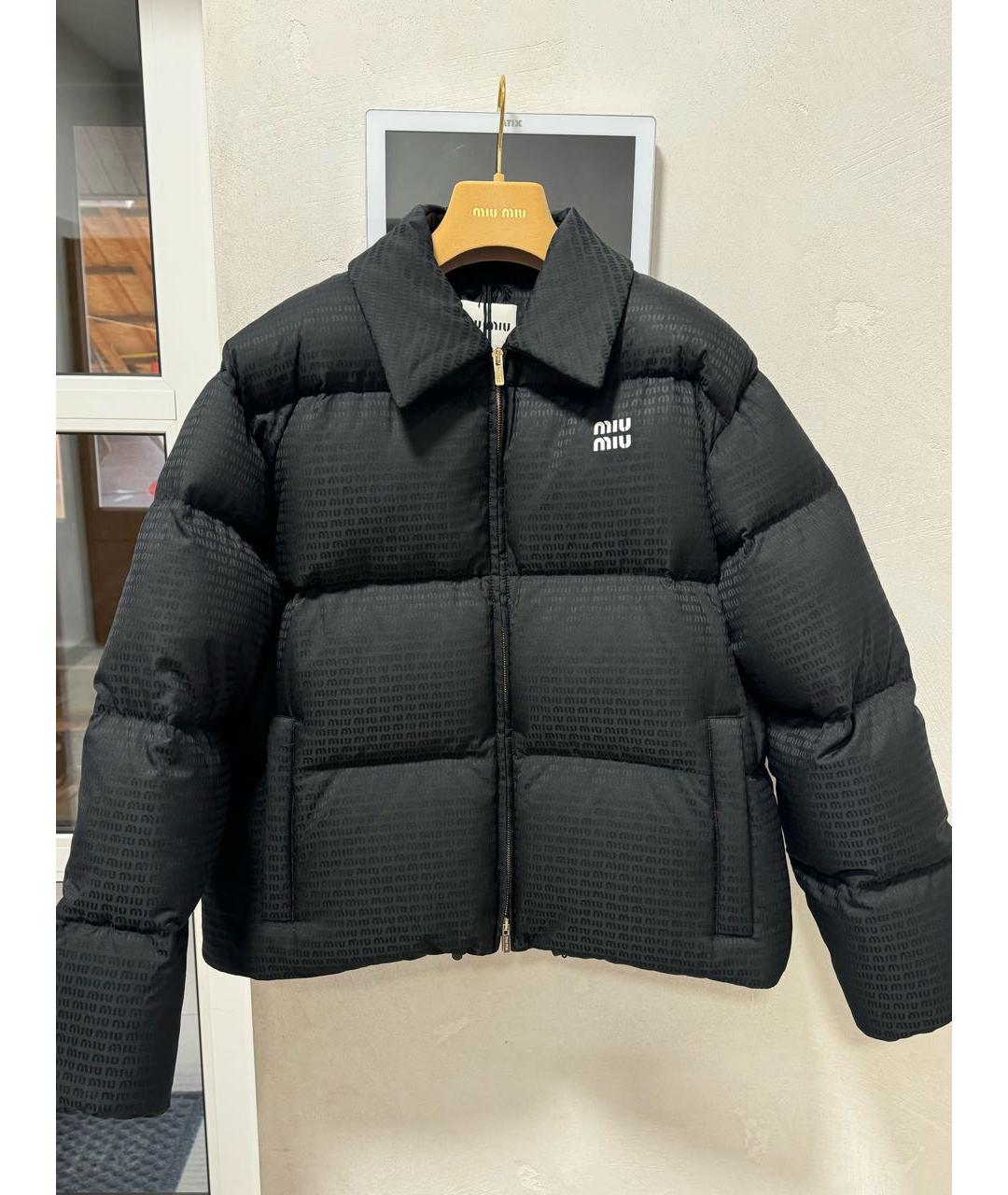 MIU MIU Черный полиэстеровый пуховик, фото 5
