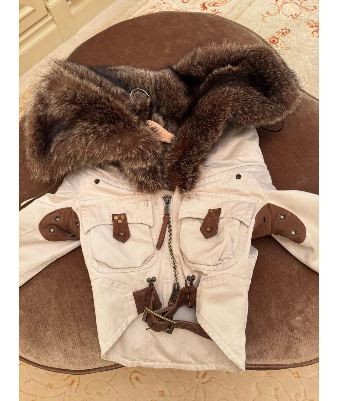 DSQUARED2 Белая хлопковая куртка, фото 5