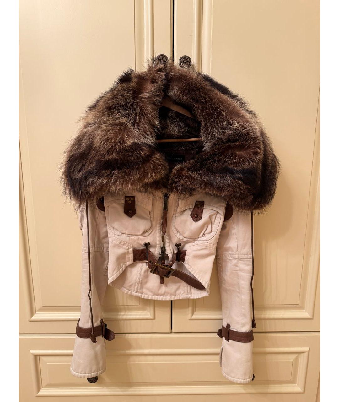 DSQUARED2 Белая хлопковая куртка, фото 9