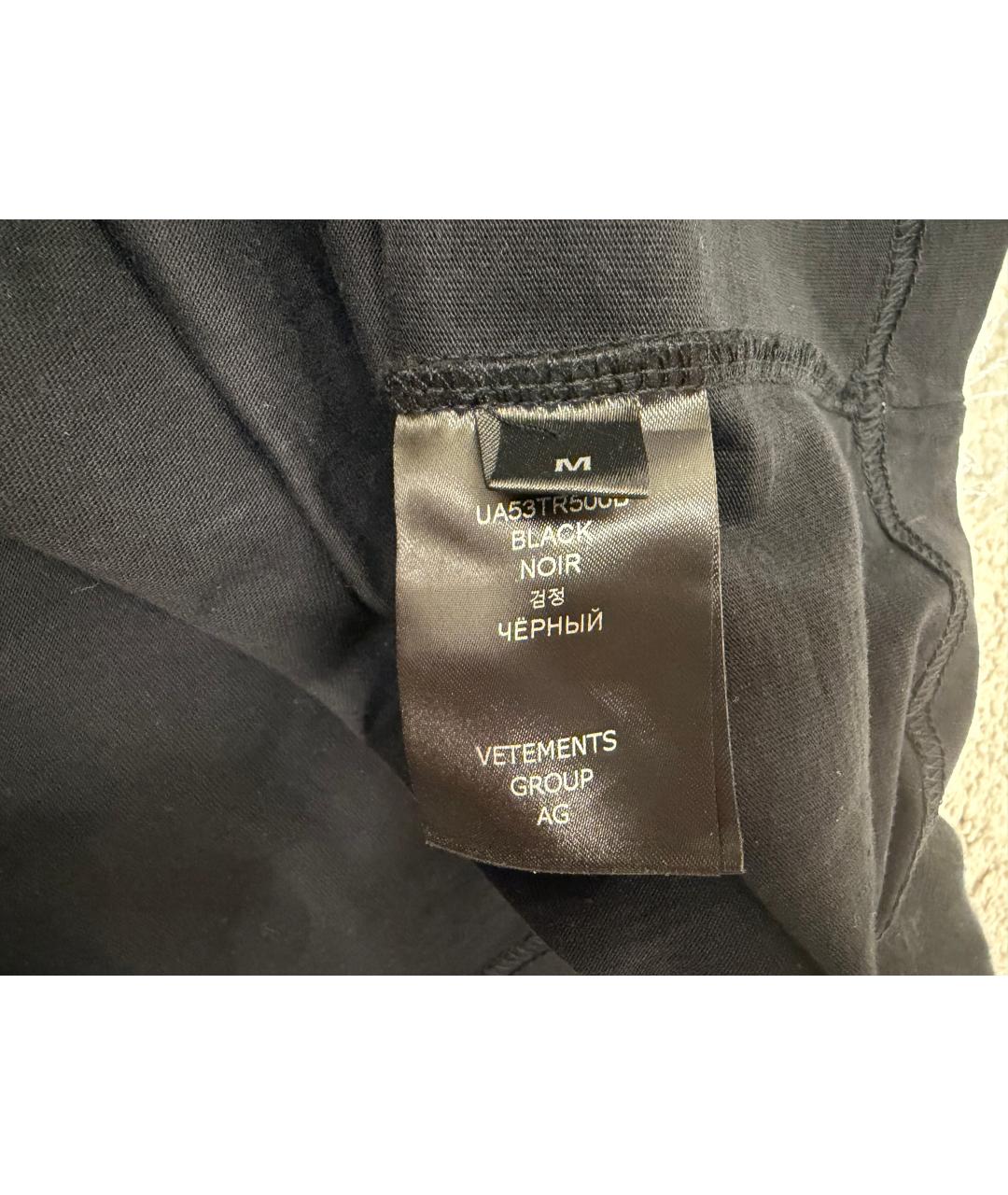 VETEMENTS Черная хлопковая футболка, фото 4