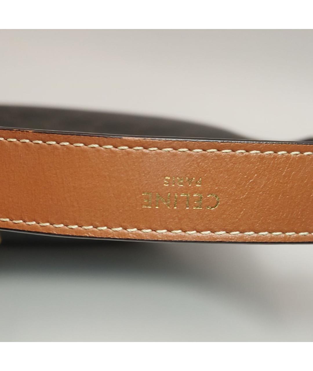 CELINE Коричневая кожаная сумка с короткими ручками, фото 7