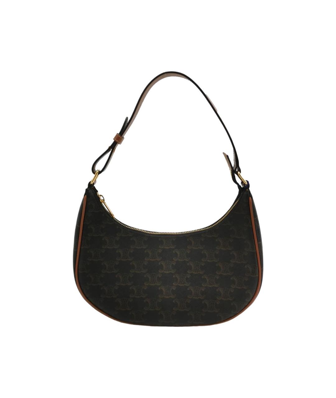 CELINE Коричневая кожаная сумка с короткими ручками, фото 9