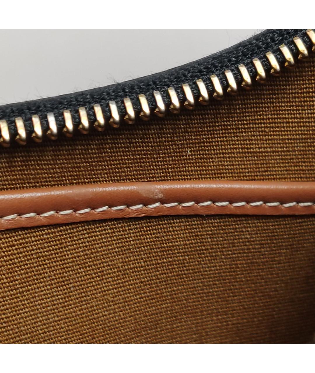 CELINE Коричневая кожаная сумка с короткими ручками, фото 6