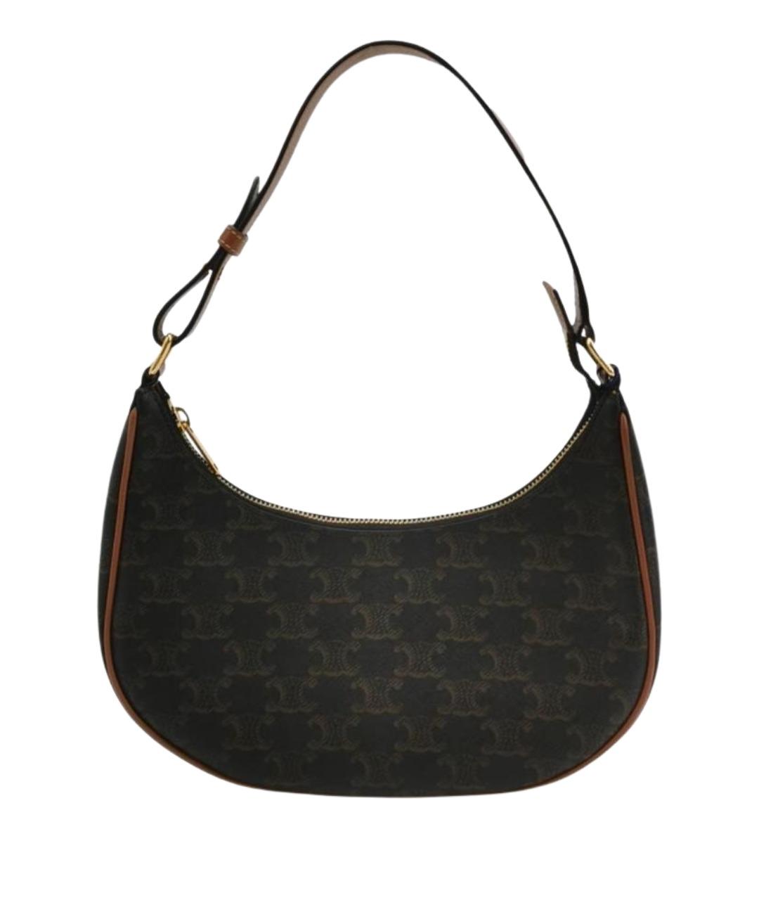 CELINE Коричневая кожаная сумка с короткими ручками, фото 1