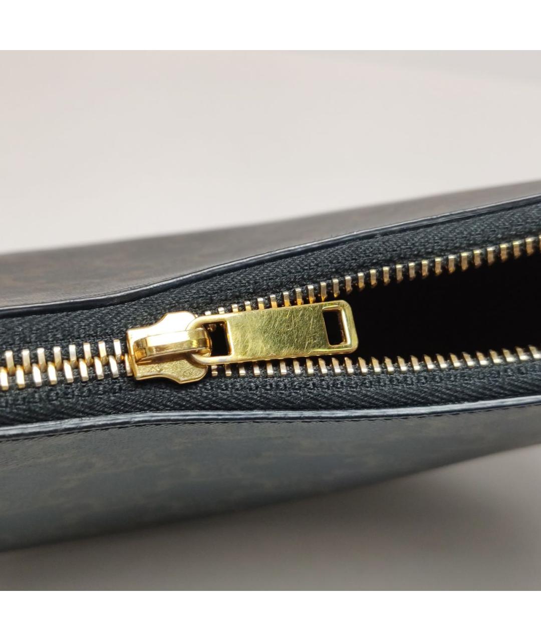 CELINE Коричневая кожаная сумка с короткими ручками, фото 8