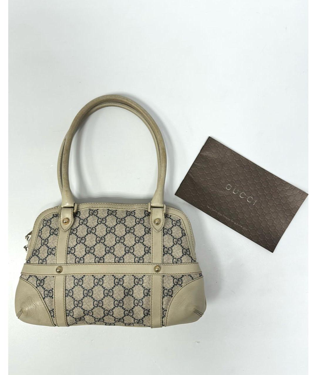 GUCCI Бежевая кожаная сумка тоут, фото 2