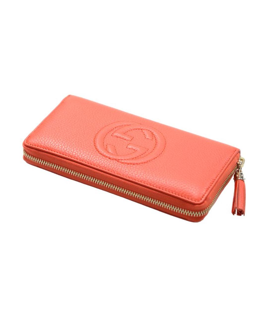 GUCCI Оранжевый кожаный кошелек, фото 4