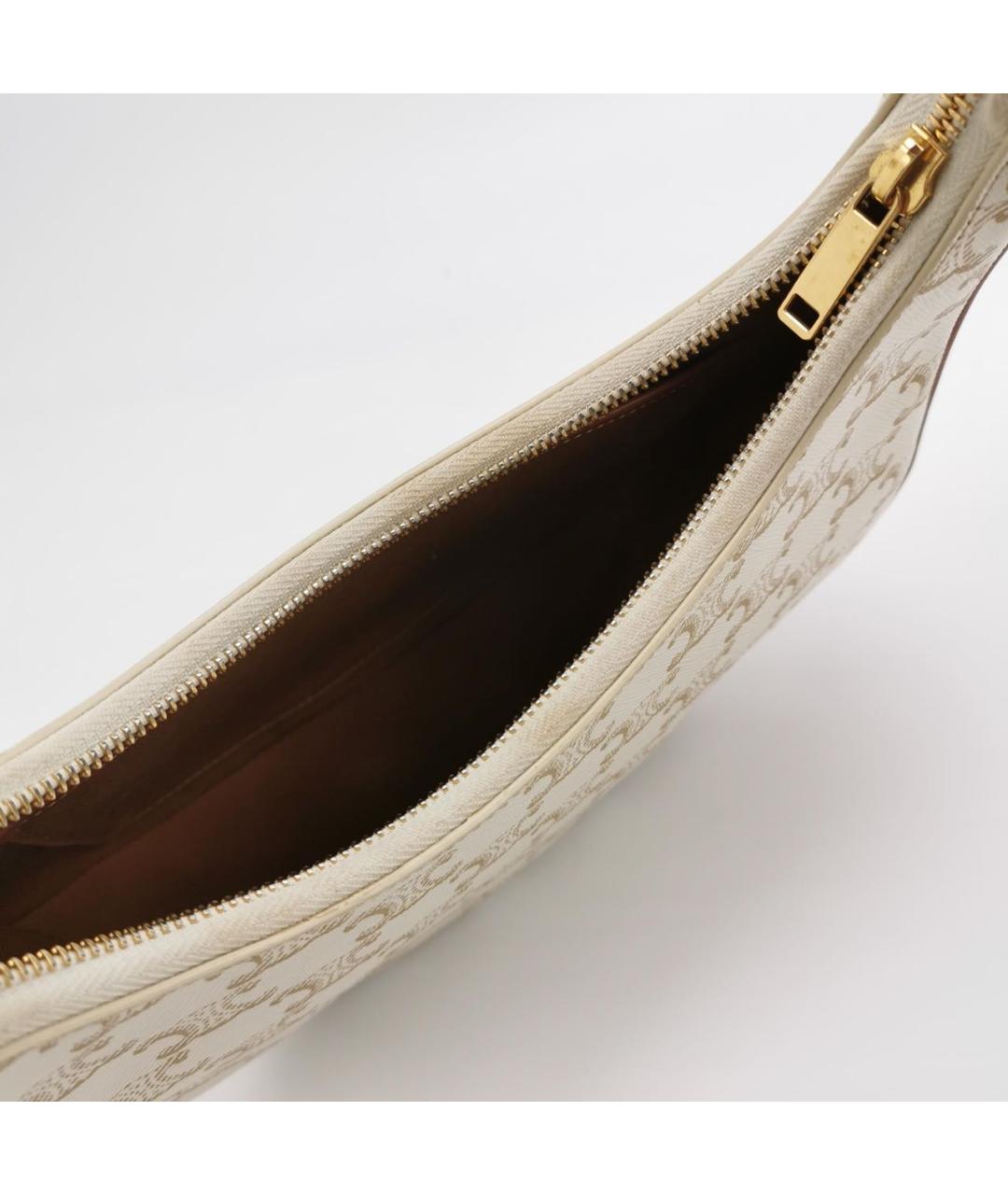 CELINE Бежевая кожаная сумка с короткими ручками, фото 5