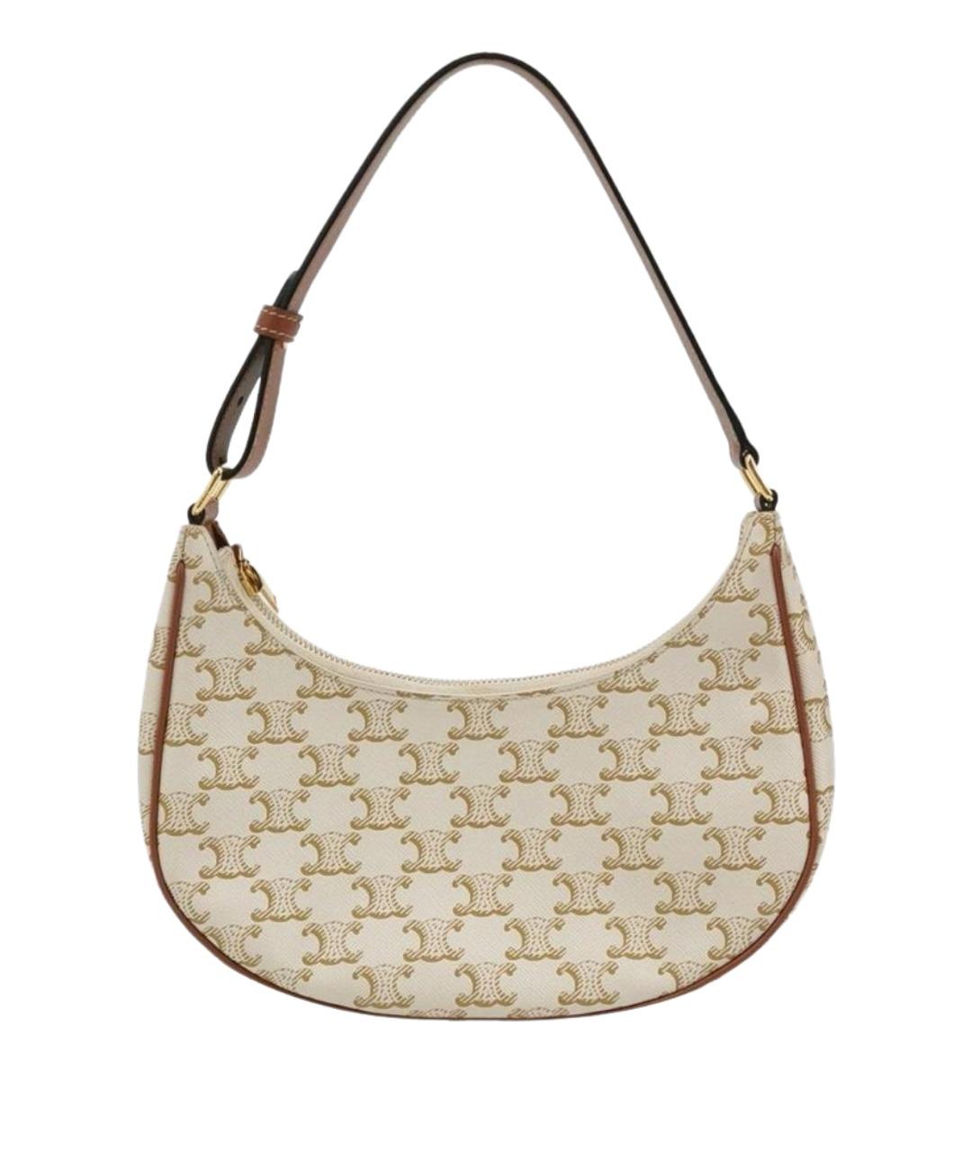 CELINE Бежевая кожаная сумка с короткими ручками, фото 1