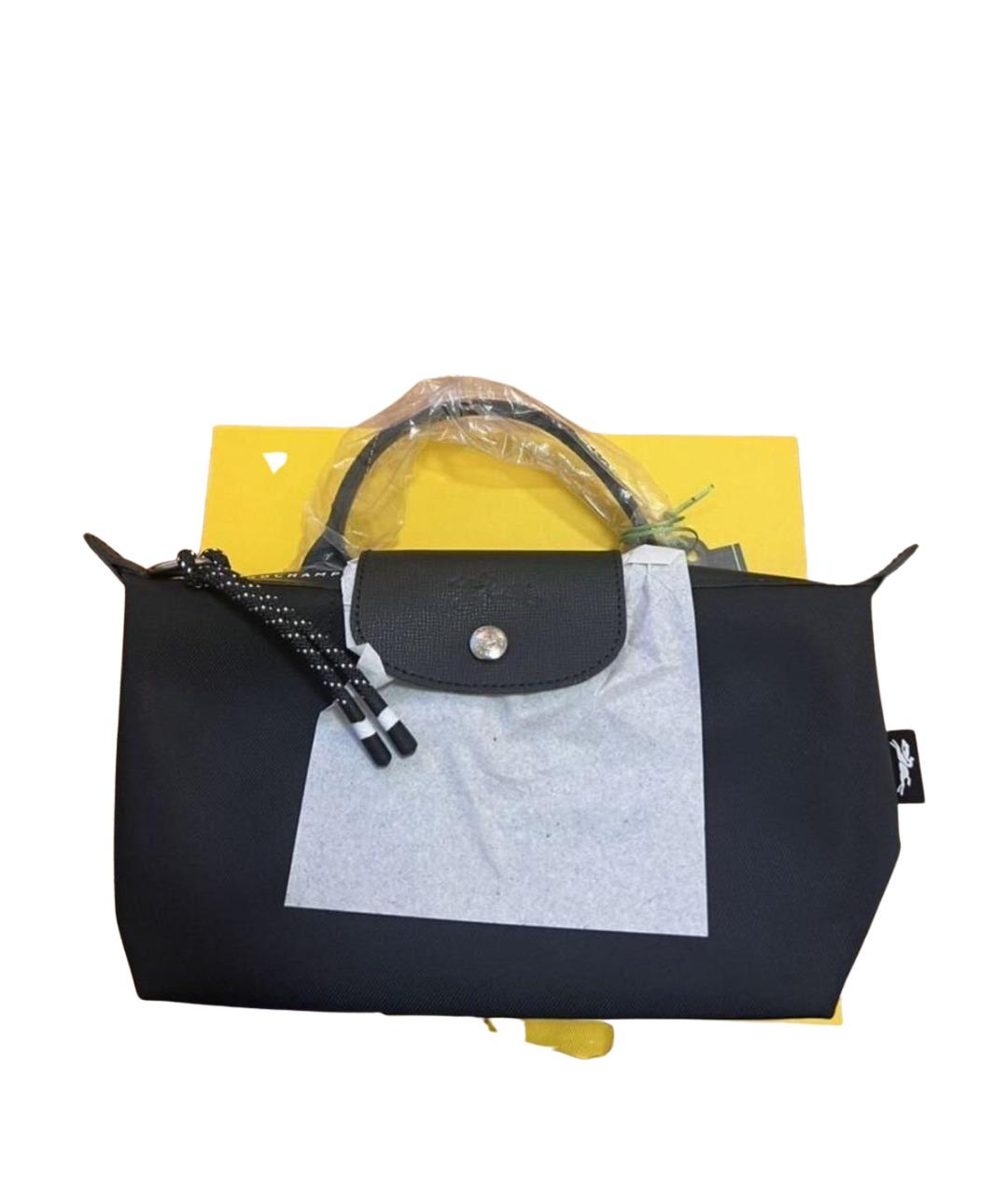 LONGCHAMP Черная тканевая сумка с короткими ручками, фото 8