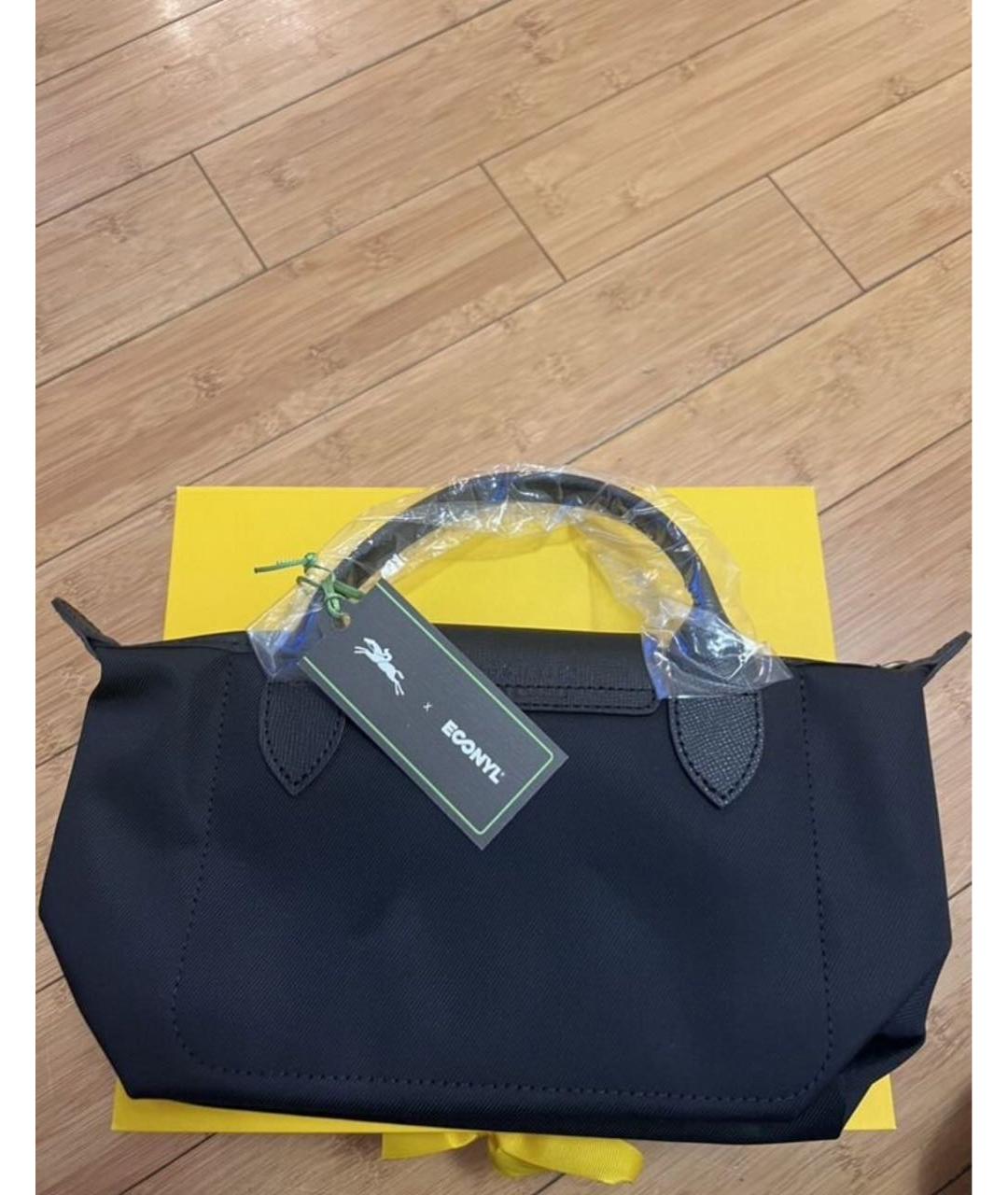 LONGCHAMP Черная тканевая сумка с короткими ручками, фото 2