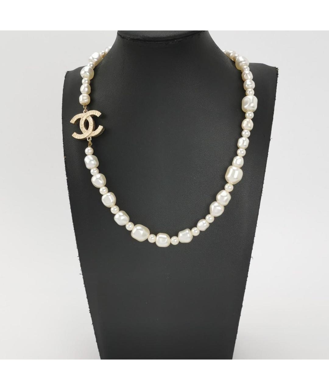 CHANEL Белое металлическое колье, фото 2