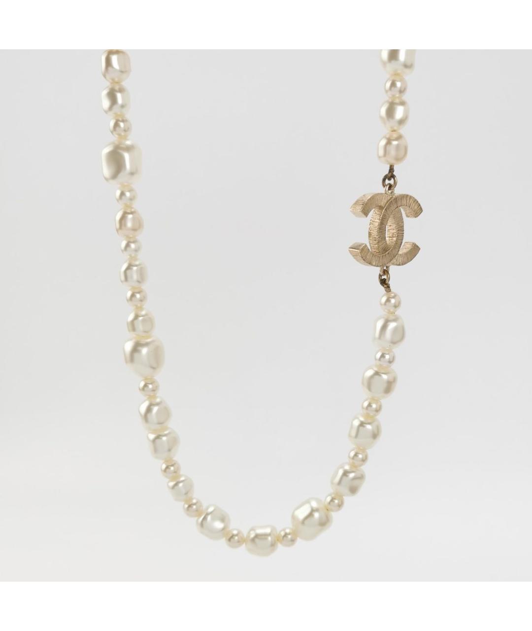 CHANEL Белое металлическое колье, фото 3