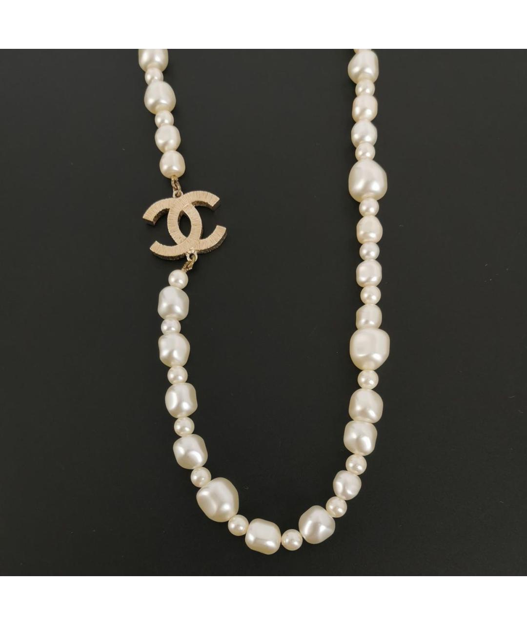 CHANEL Белое металлическое колье, фото 6