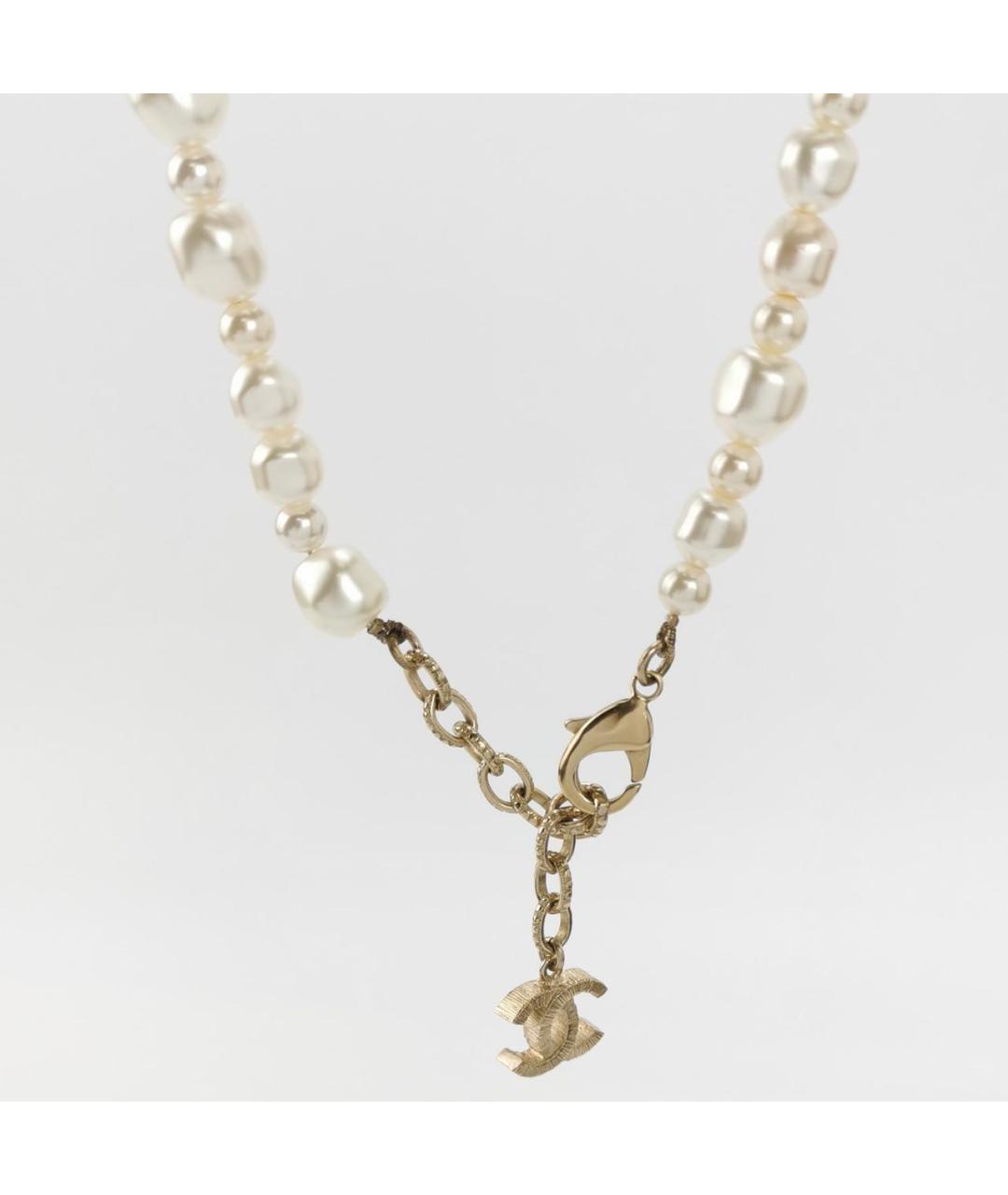 CHANEL Белое металлическое колье, фото 4