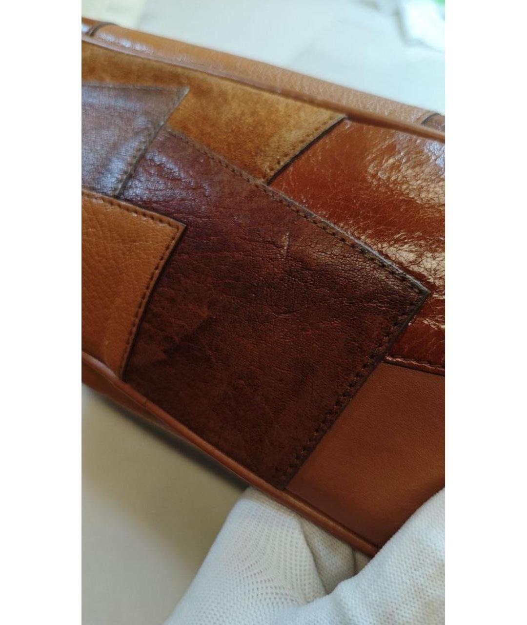 MIU MIU Коричневая кожаная сумка с короткими ручками, фото 6