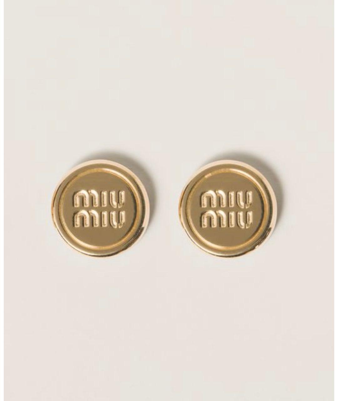 MIU MIU Золотые металлические серьги, фото 2
