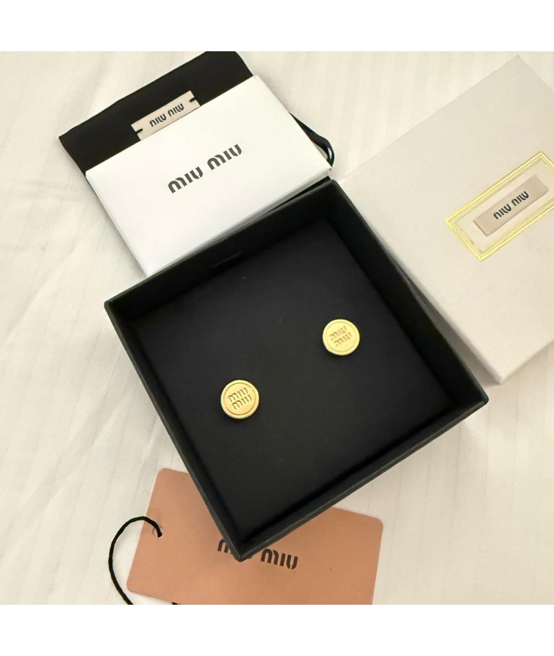 MIU MIU Золотые металлические серьги, фото 4