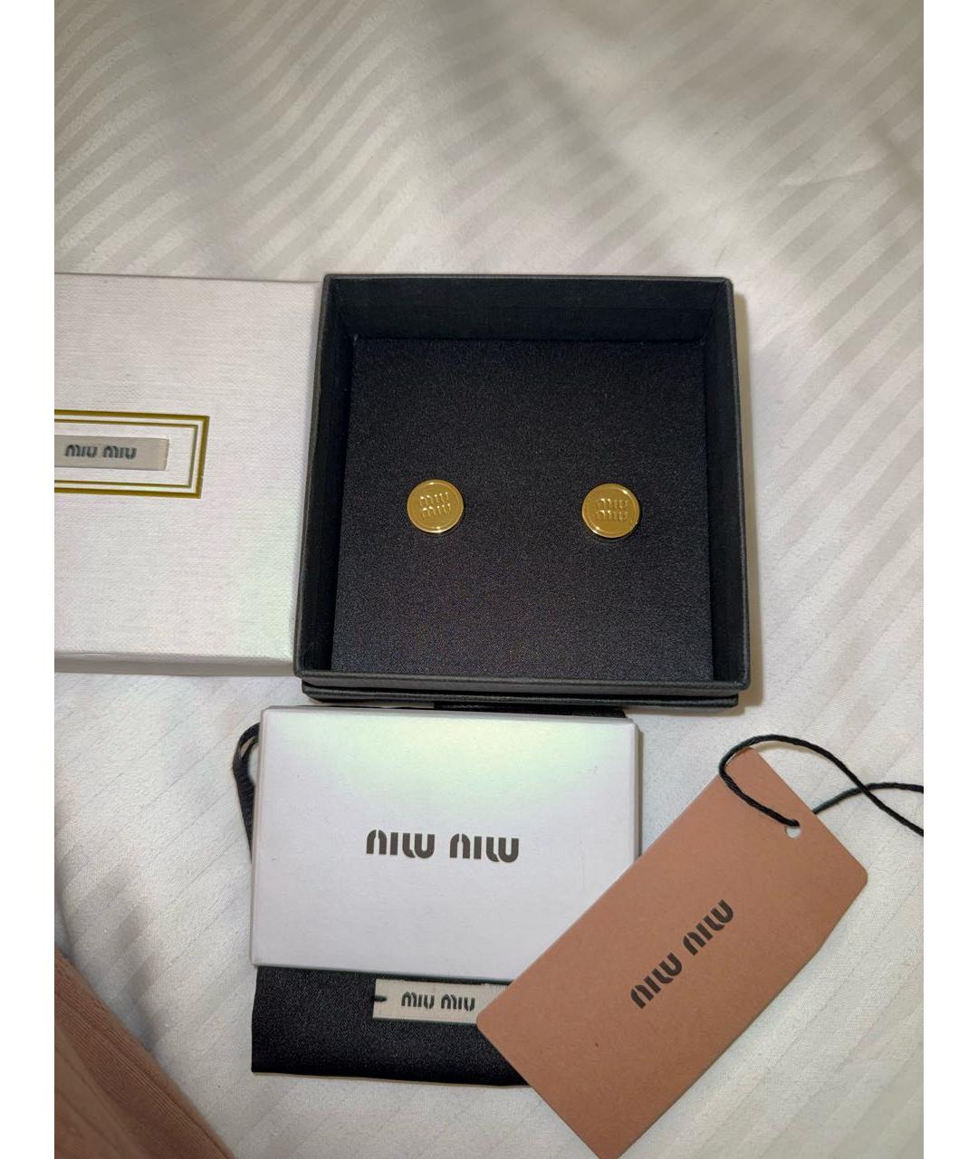 MIU MIU Золотые металлические серьги, фото 3
