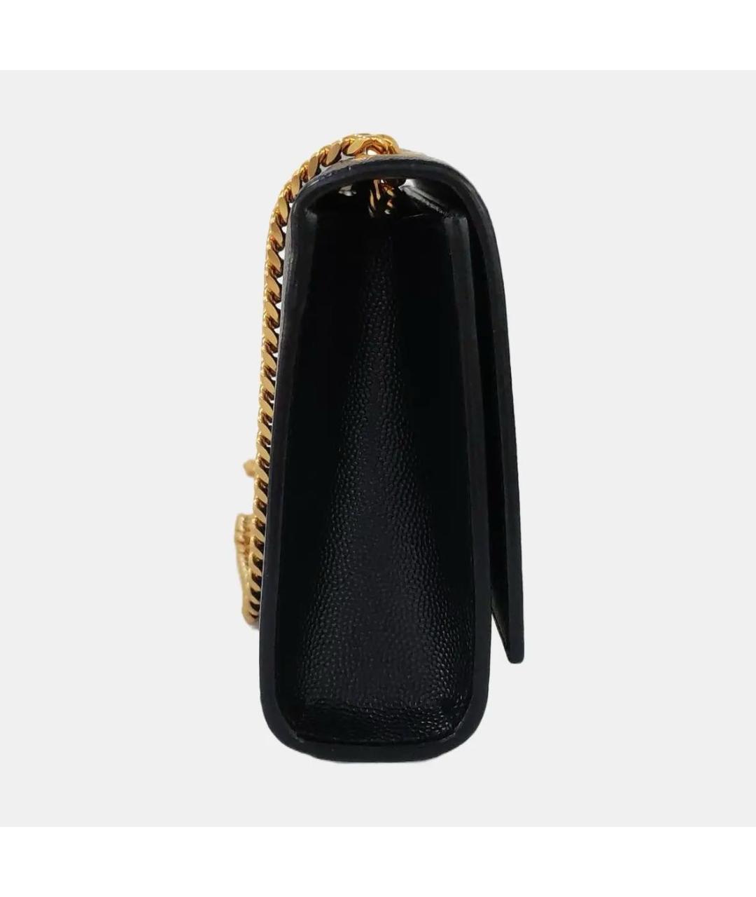 SAINT LAURENT Черная кожаная сумка через плечо, фото 3