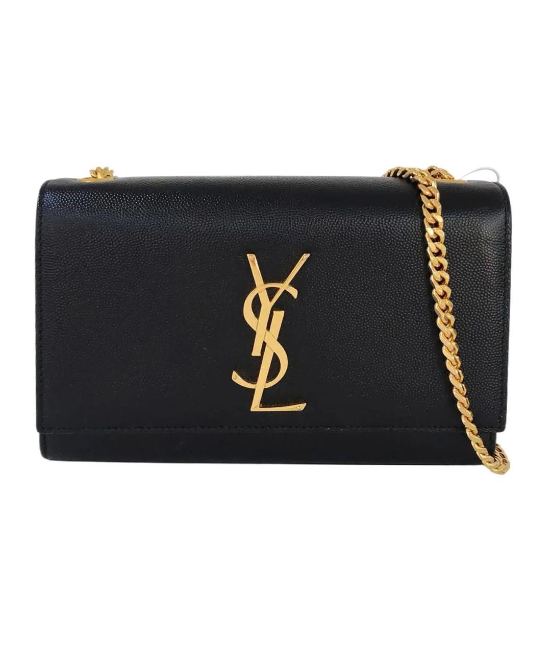 SAINT LAURENT Черная кожаная сумка через плечо, фото 9