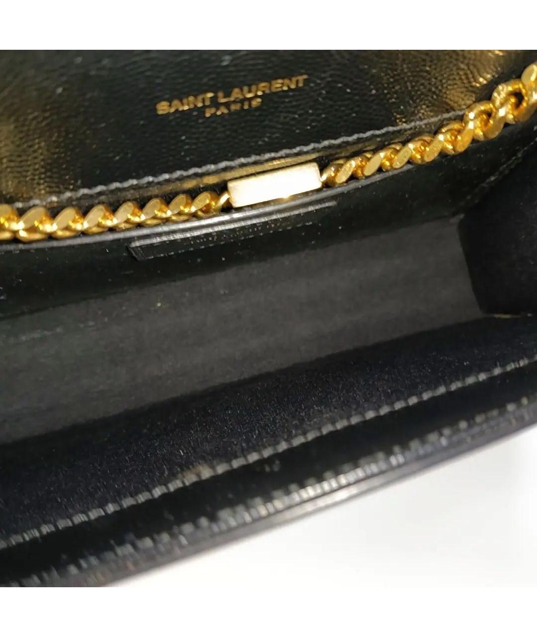 SAINT LAURENT Черная кожаная сумка через плечо, фото 5