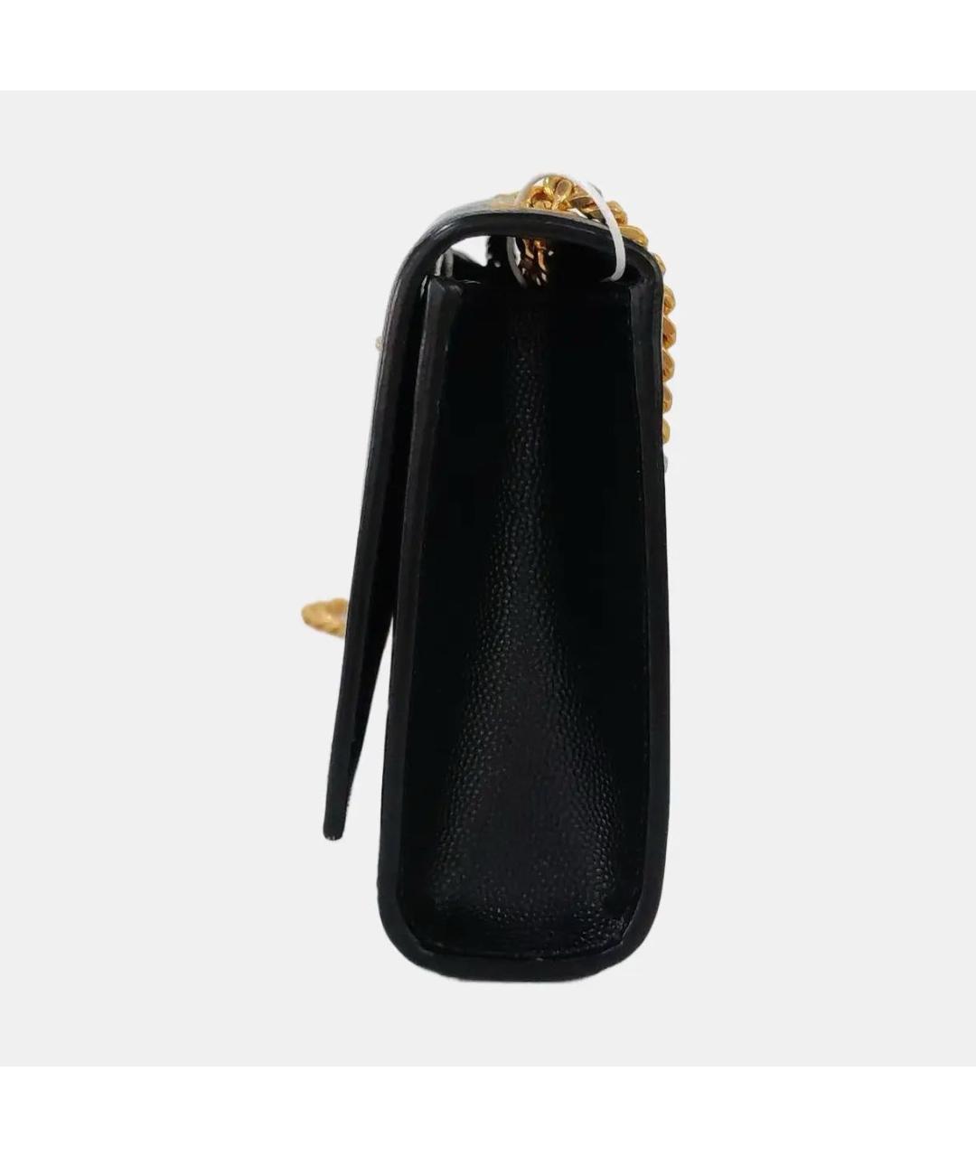 SAINT LAURENT Черная кожаная сумка через плечо, фото 2