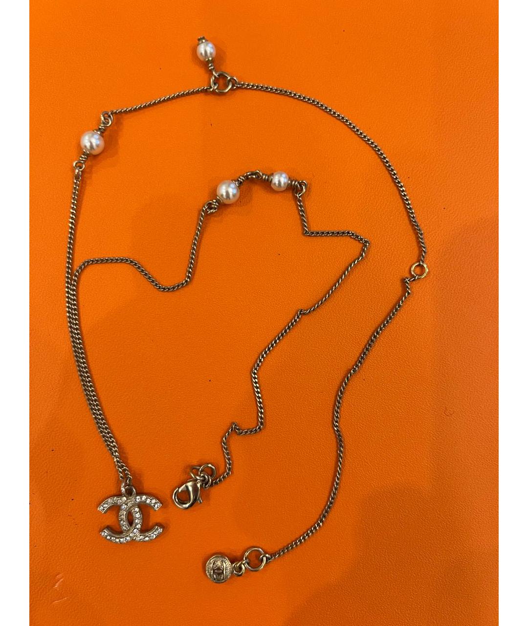 CHANEL Золотая металлическая подвеска, фото 4