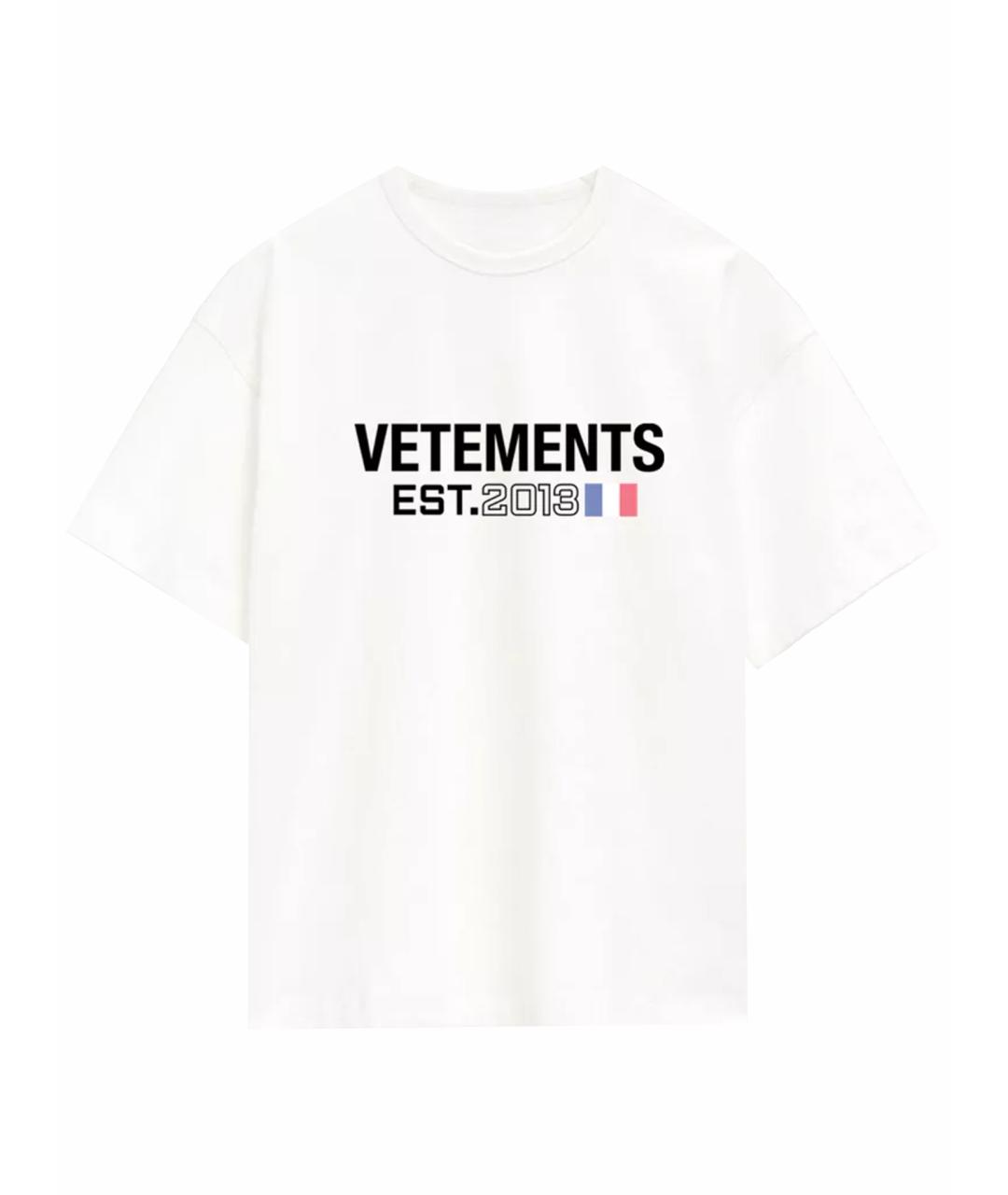 VETEMENTS Белая хлопковая футболка, фото 1