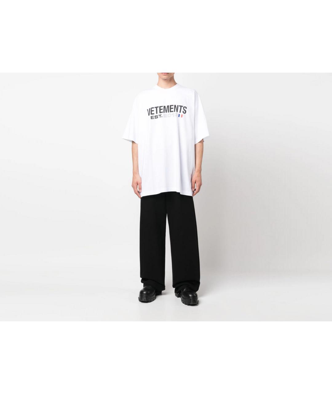 VETEMENTS Белая хлопковая футболка, фото 3