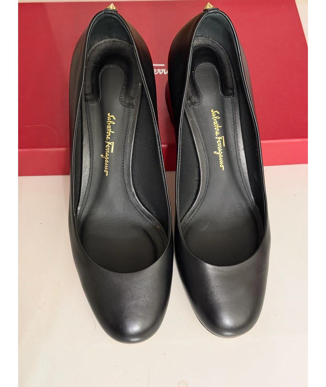 FERRAGAMO Черные кожаные туфли, фото 2